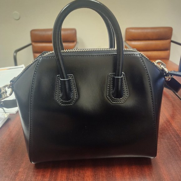 Authentic givenchy antigona  leather black tote satchel purse bag - Picture 3 of 9